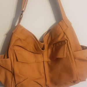 Very large canvas multipocket messenger bag